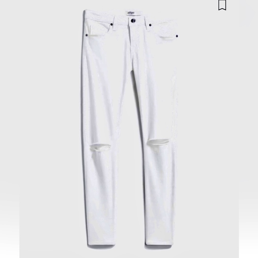 Just Black "Kyle" Distressed Skinny White Women's Jeans Size 25